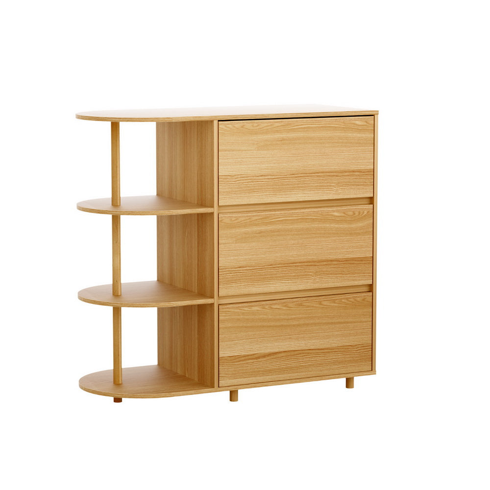 Artiss Chest of 3 Drawers Storage Cabinet 3 Shelves Pine Chez Guru