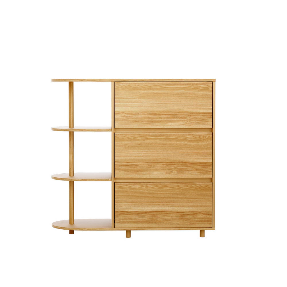 Artiss Chest of 3 Drawers Storage Cabinet 3 Shelves Pine Chez Guru