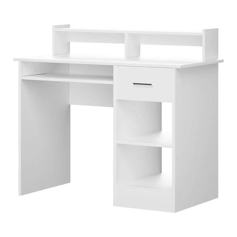 Artiss Computer Desk Shelf Drawer Cabinet White 100CM Chez Guru