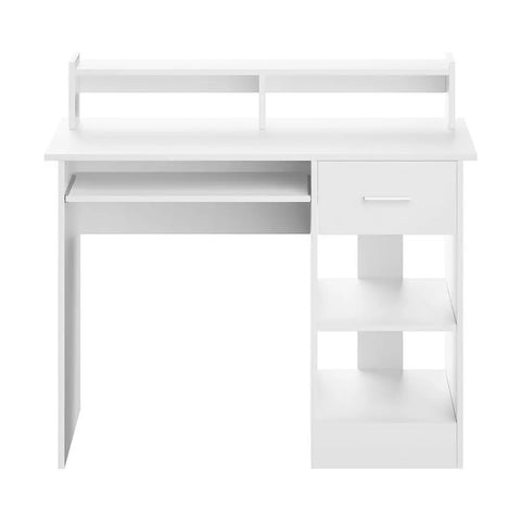 Artiss Computer Desk Shelf Drawer Cabinet White 100CM Chez Guru