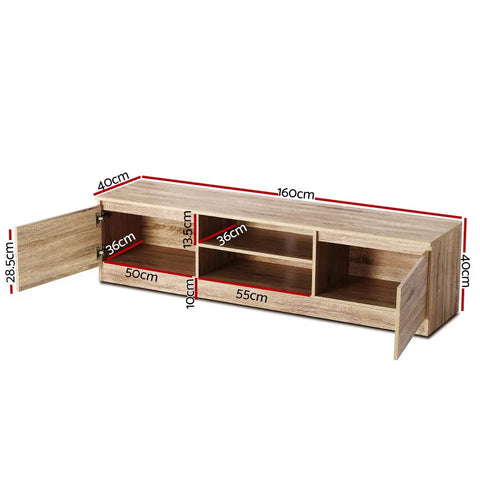 Artiss TV Cabinet Entertainment Unit 160cm Pine Charles - Chez Guru