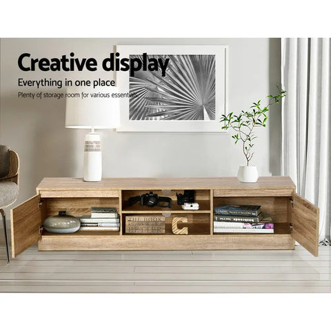 Artiss TV Cabinet Entertainment Unit 160cm Pine Charles - Chez Guru