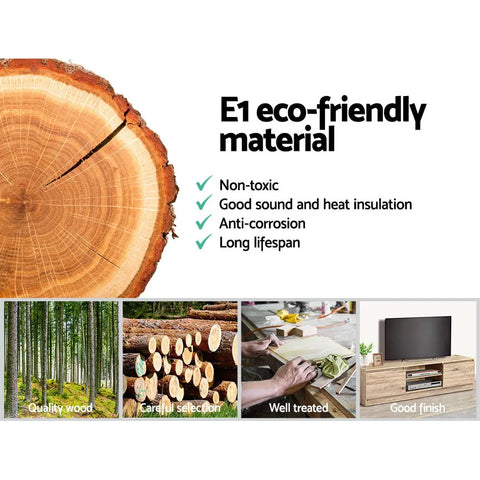 Artiss TV Cabinet Entertainment Unit 160cm Pine Charles - Chez Guru