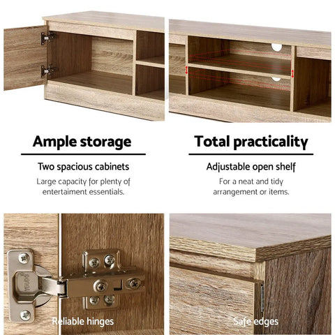 Artiss TV Cabinet Entertainment Unit 160cm Pine Charles - Chez Guru