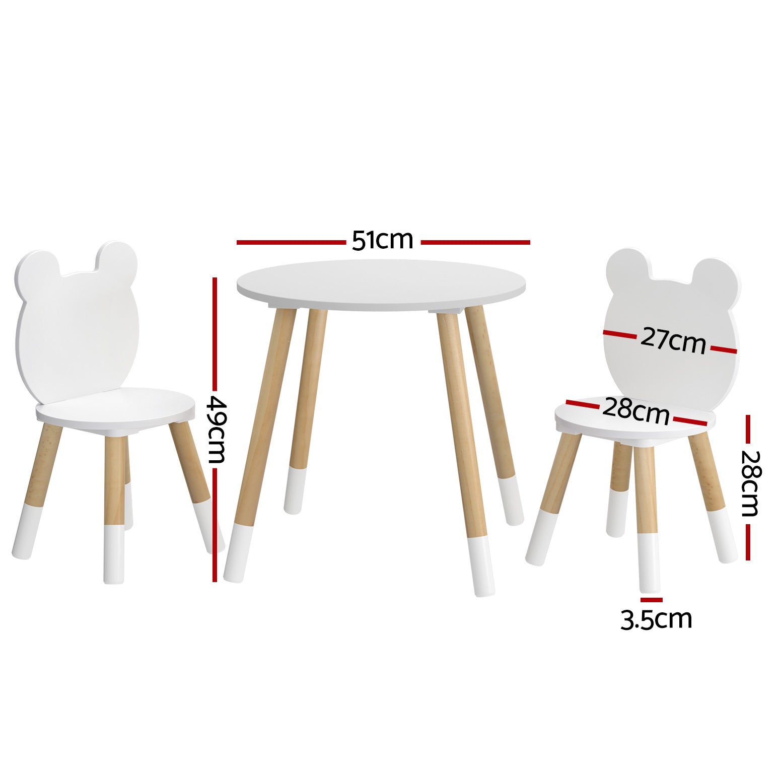 Keezi 3 Piece Kids Table and Chairs Set Activity Playing Study Children Desk Chez Guru