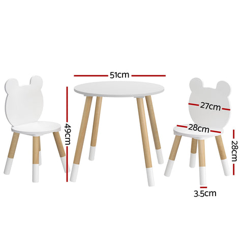 Keezi 3 Piece Kids Table and Chairs Set Activity Playing Study Children Desk Chez Guru