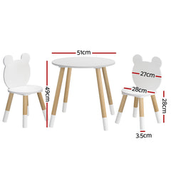 Keezi 3 Piece Kids Table and Chairs Set Activity Playing Study Children Desk Chez Guru