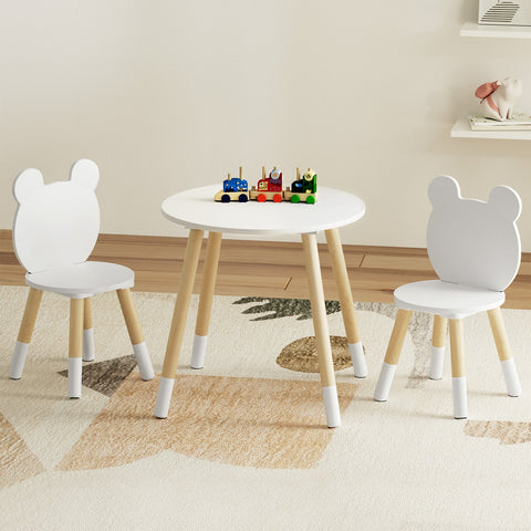 Keezi 3 Piece Kids Table and Chairs Set Activity Playing Study Children Desk Chez Guru