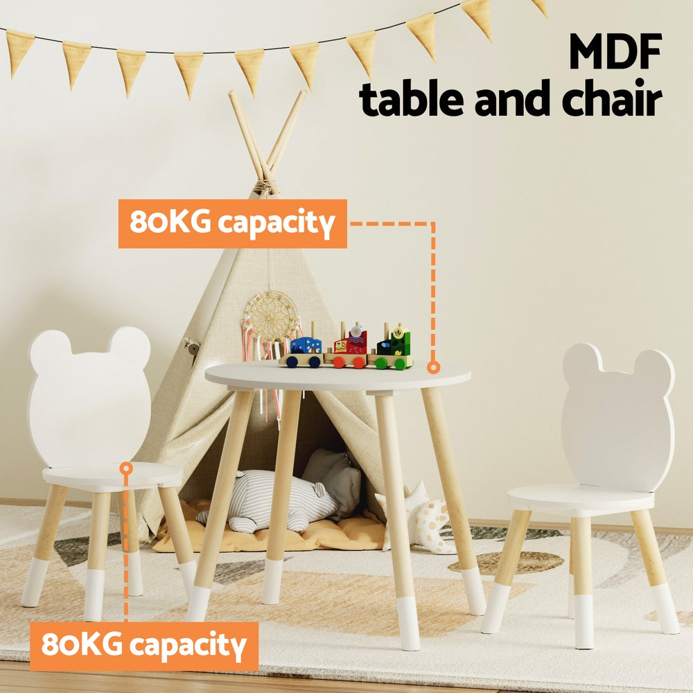 Keezi 3 Piece Kids Table and Chairs Set Activity Playing Study Children Desk Chez Guru