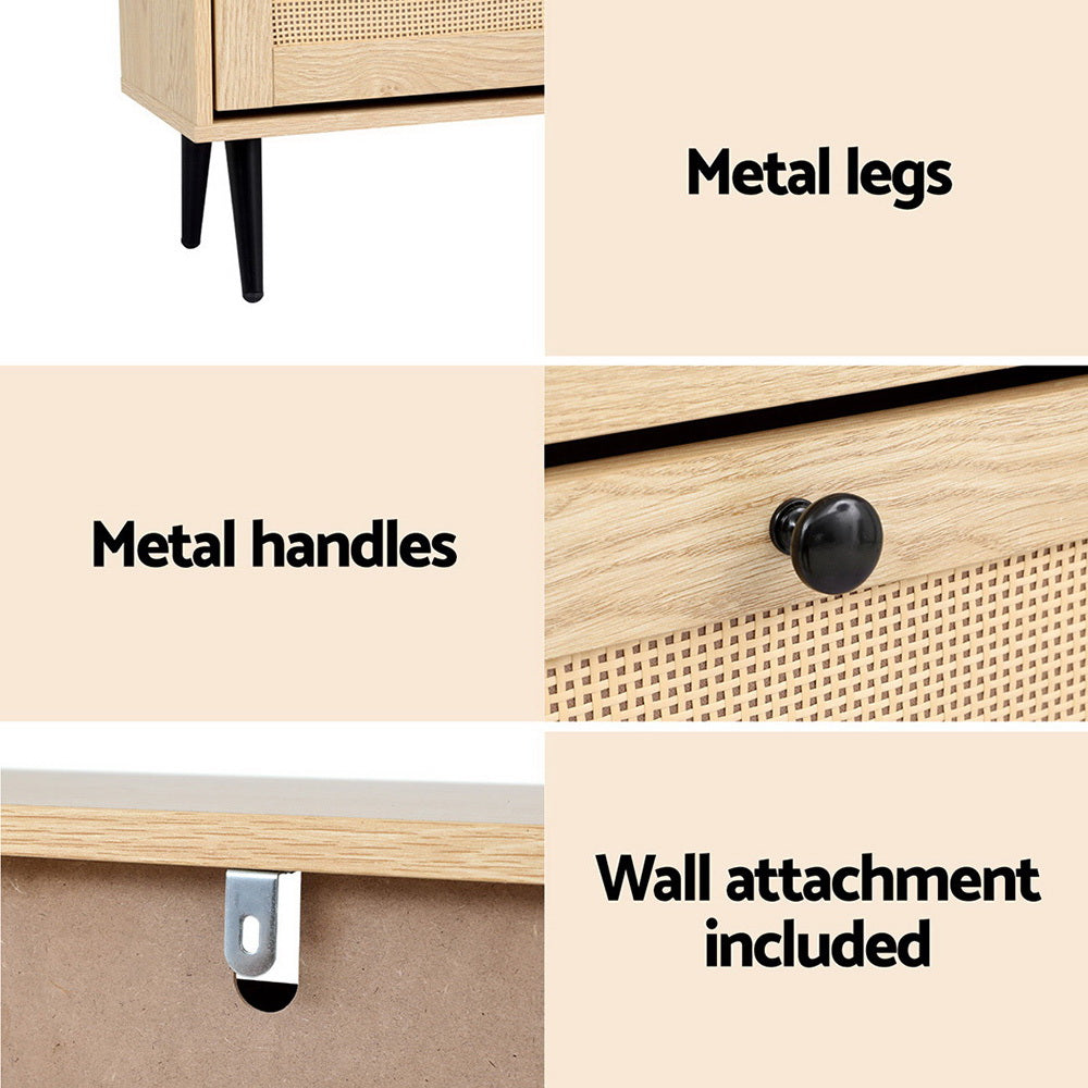 Artiss Shoe Rack Cabinet 3 Flip-out Drawers Pine Chez Guru