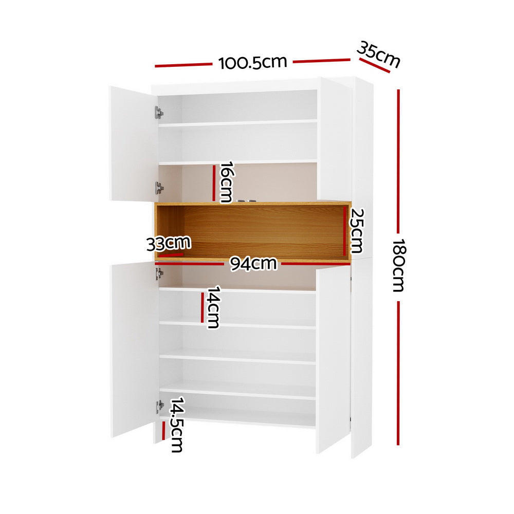 Artiss Shoe Rack Storage Cabinet 9 Tiers White Chez Guru