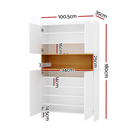 Artiss Shoe Rack Storage Cabinet 9 Tiers White Chez Guru