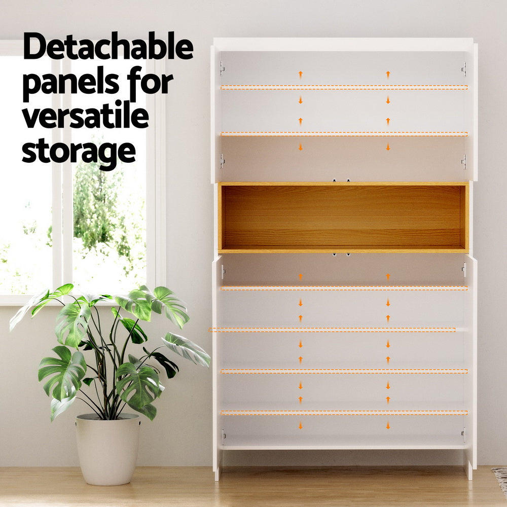 Artiss Shoe Rack Storage Cabinet 9 Tiers White Chez Guru