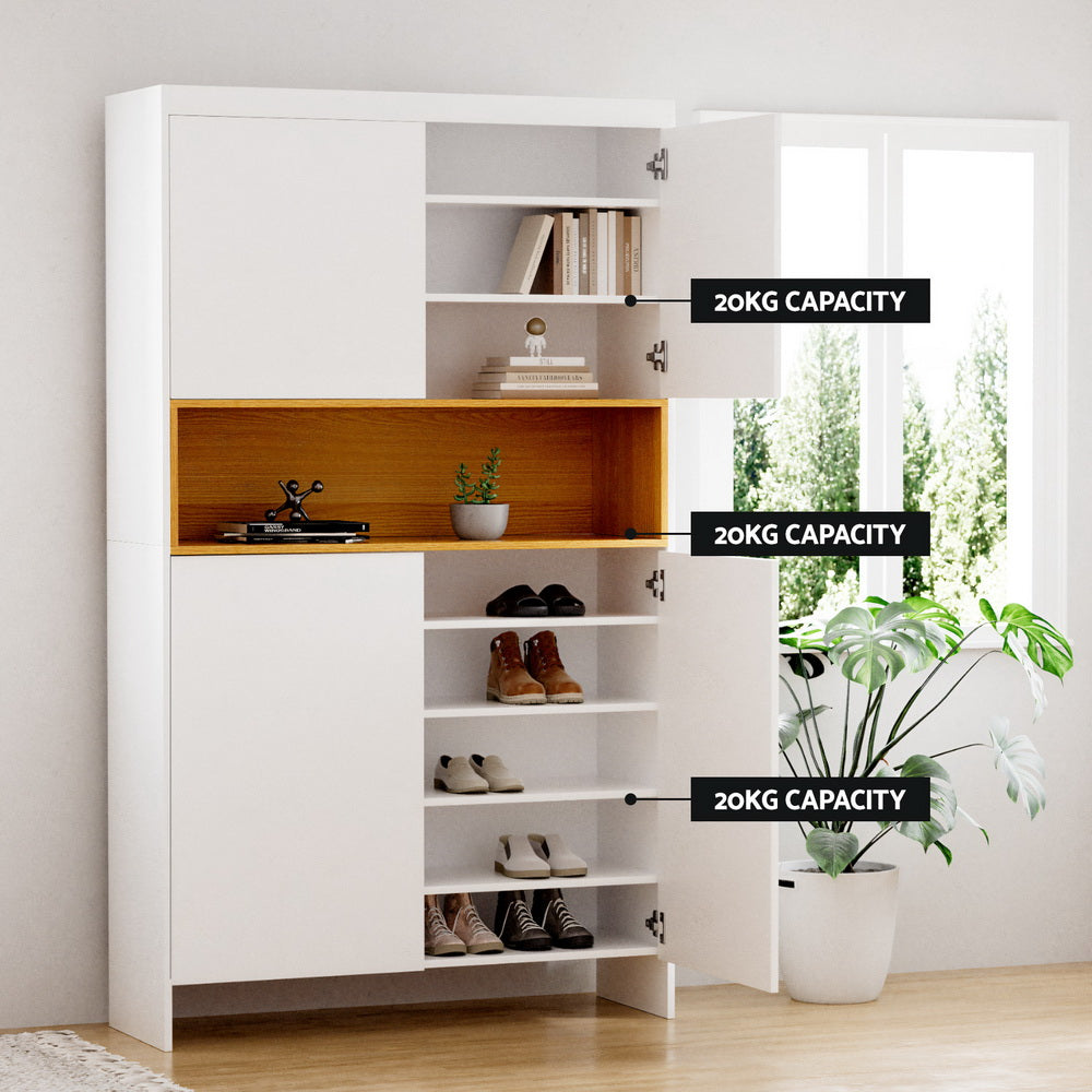 Artiss Shoe Rack Storage Cabinet 9 Tiers White Chez Guru