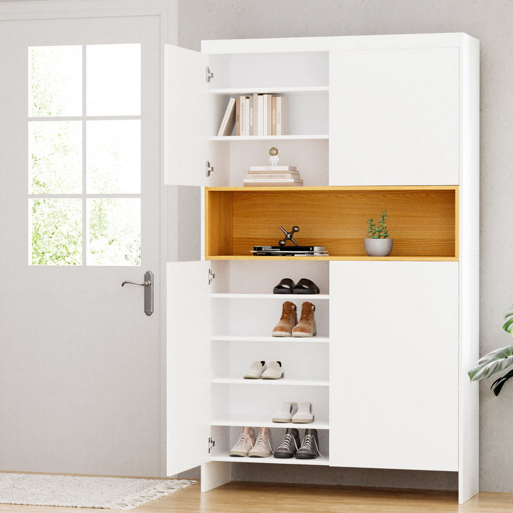 Artiss Shoe Rack Storage Cabinet 9 Tiers White Chez Guru