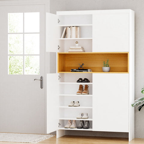 Artiss Shoe Rack Storage Cabinet 9 Tiers White Chez Guru