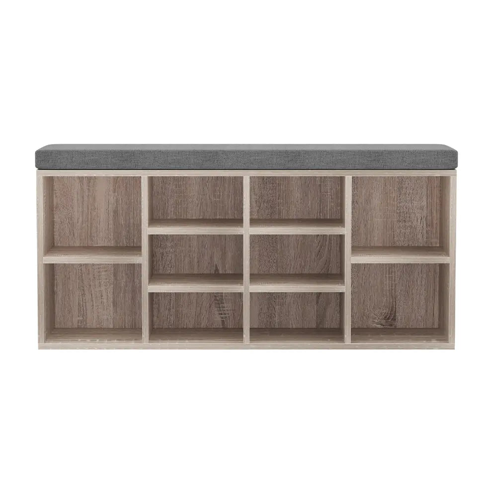Artiss Shoe Rack Cabinet Shoe Bench Fabric Seat Pine BOA Chez Guru