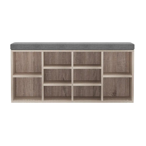Artiss Shoe Rack Cabinet Shoe Bench Fabric Seat Pine BOA Chez Guru