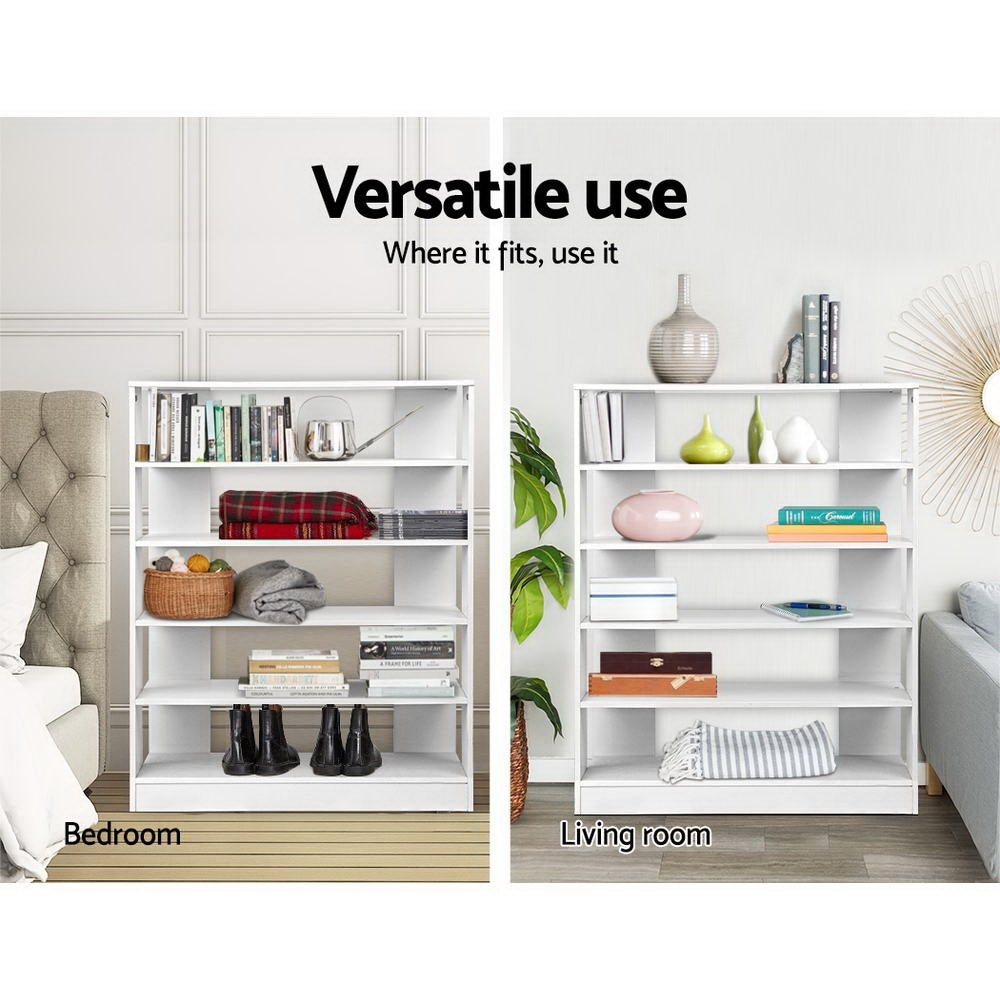 Artiss Shoe Rack Cabinet 30 Pairs 6-Tier Shelf White - Chez Guru