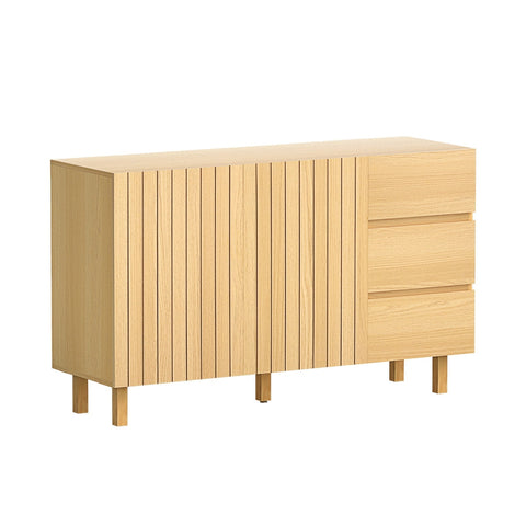130cm Artiss Buffet Sideboard Cupboard Cabinet Pantry Storage Drawer Pine Chez Guru