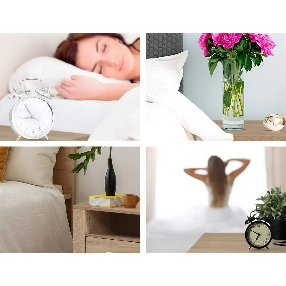 Artiss Bedside Table 2 Drawers with Shelf - TARA Oak - Chez Guru