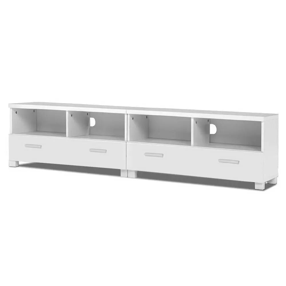 Artiss TV Cabinet Entertainment Unit 180cm White Eddie - Chez Guru