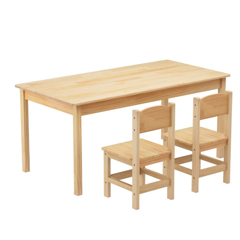 1 Keezi Kids Table and 2 Chairs Set Pinewood Chez Guru