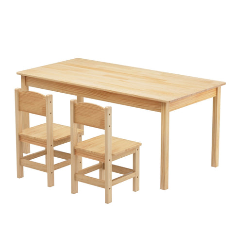1 Keezi Kids Table and 2 Chairs Set Pinewood Chez Guru