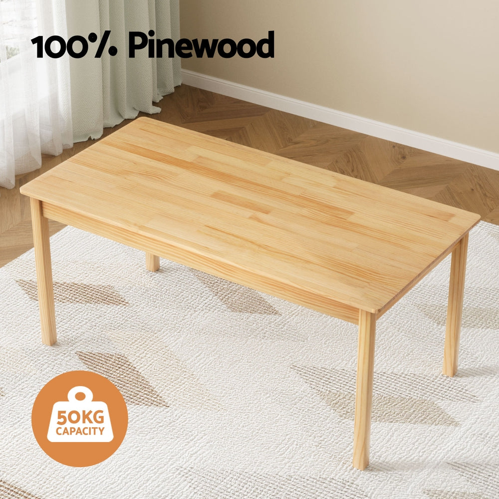 1 Keezi Kids Table and 2 Chairs Set Pinewood Chez Guru
