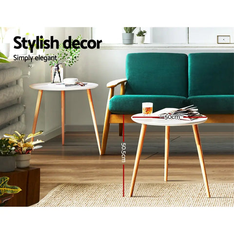 Artiss Coffee Table Round 50CM Callix - Chez Guru