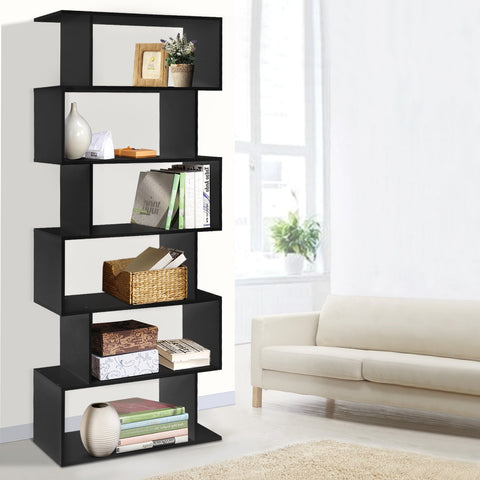 Artiss Bookshelf 6 Tiers - RIVA Black Chez Guru