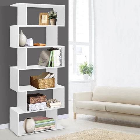 Artiss Bookshelf 6 Tiers - RIVA White Chez Guru
