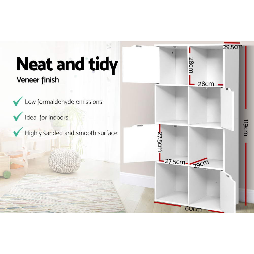 Artiss Bookshelf 8 Cube Shlef - DANA White Chez Guru