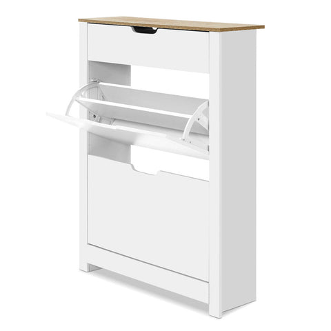 Artiss Shoe Rack Cabinet 16 Pairs White Ana Chez Guru