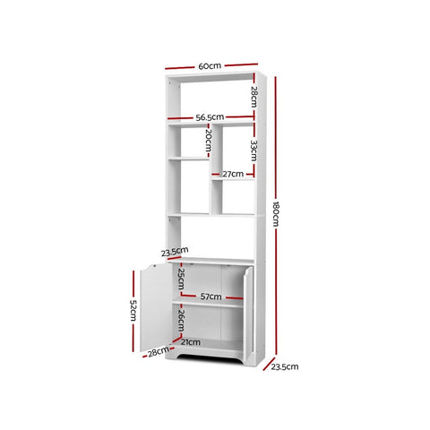 Artiss Bookshelf with Cabinet - GINA White Chez Guru