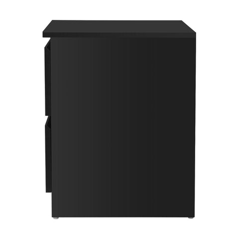 Artiss Bedside Table 2 Drawers - PEPE Black Chez Guru