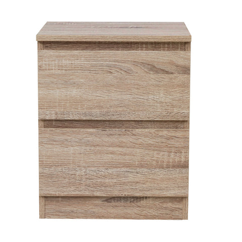 Artiss Bedside Table 2 Drawers - PEPE Oak Chez Guru