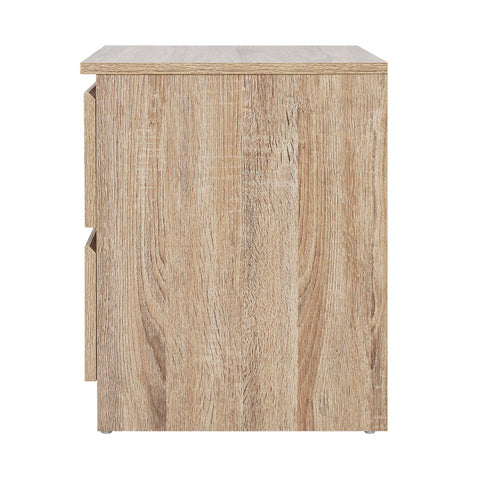 Artiss Bedside Table 2 Drawers - PEPE Oak Chez Guru
