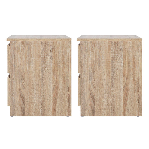 Artiss 2x Bedside Table 2 Drawers - PEPE Oak Chez Guru