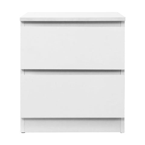 Artiss Bedside Table 2 Drawers - PEPE White Chez Guru