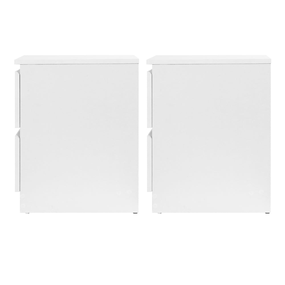 Artiss 2x Bedside Table 2 Drawers - PEPE White Chez Guru