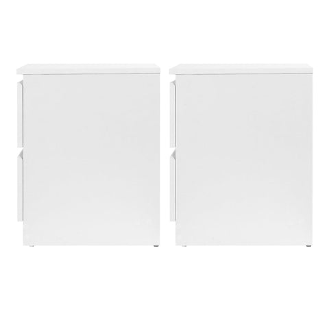 Artiss 2x Bedside Table 2 Drawers - PEPE White Chez Guru