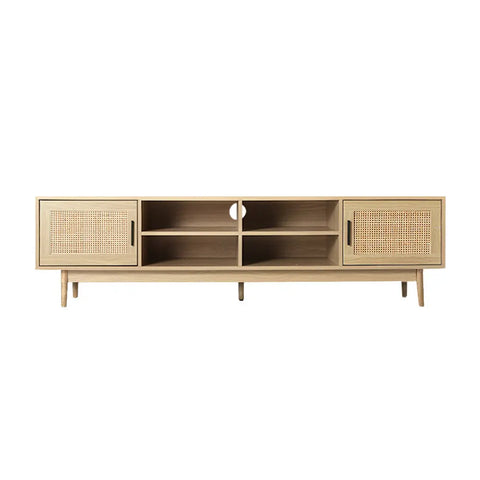 Artiss TV Cabinet Entertainment Unit 180cm Rattan Cole - Chez Guru