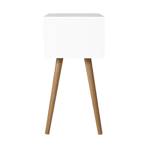 Artiss Bedside Table 2 Drawers - BODIE White Chez Guru