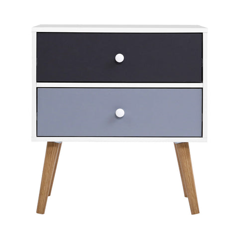 Artiss Bedside Table 2 Drawers - BONDS White Chez Guru