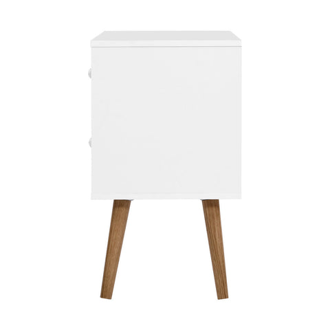 Artiss Bedside Table 2 Drawers - BONDS White Chez Guru