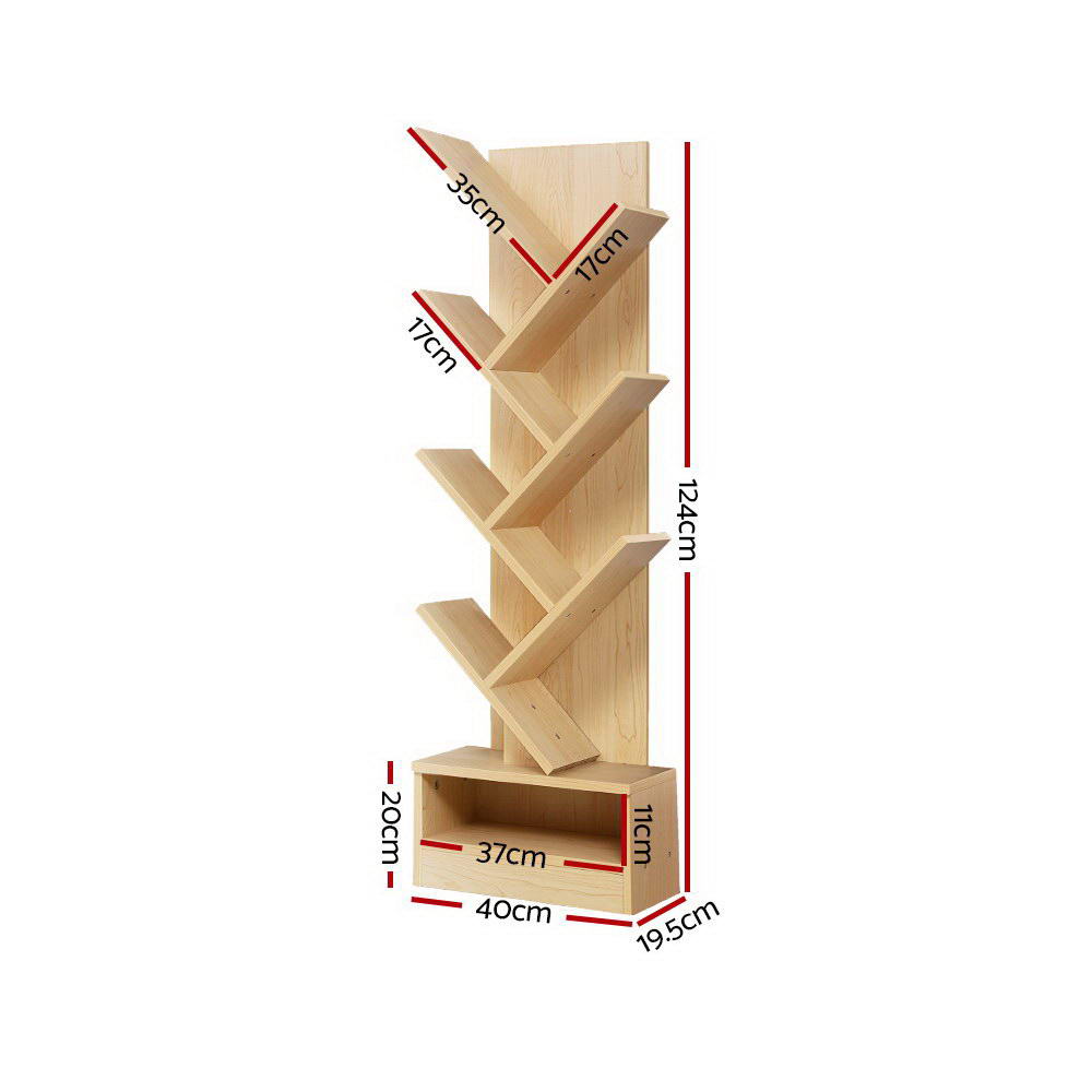 Artiss Tree Bookshelf 7 Tiers - ECHO Oak Chez Guru