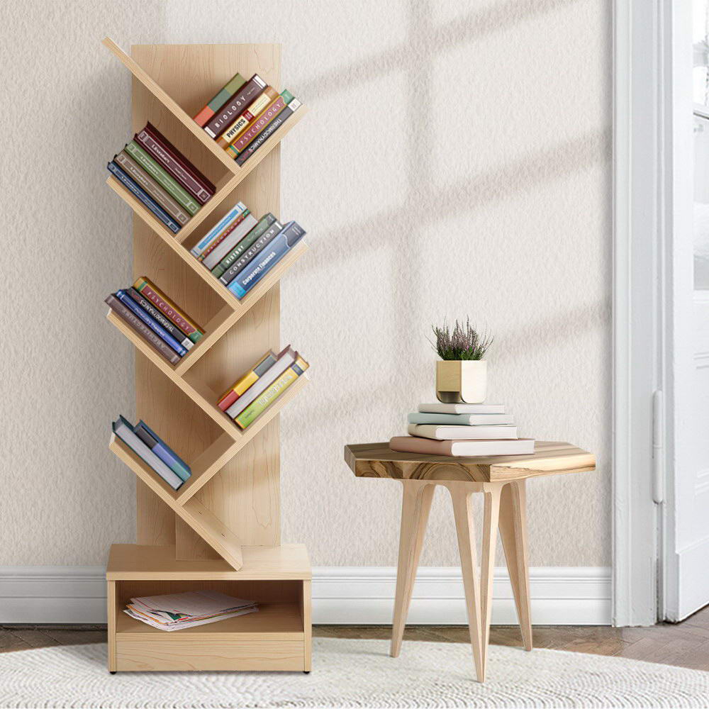 Artiss Tree Bookshelf 7 Tiers - ECHO Oak Chez Guru
