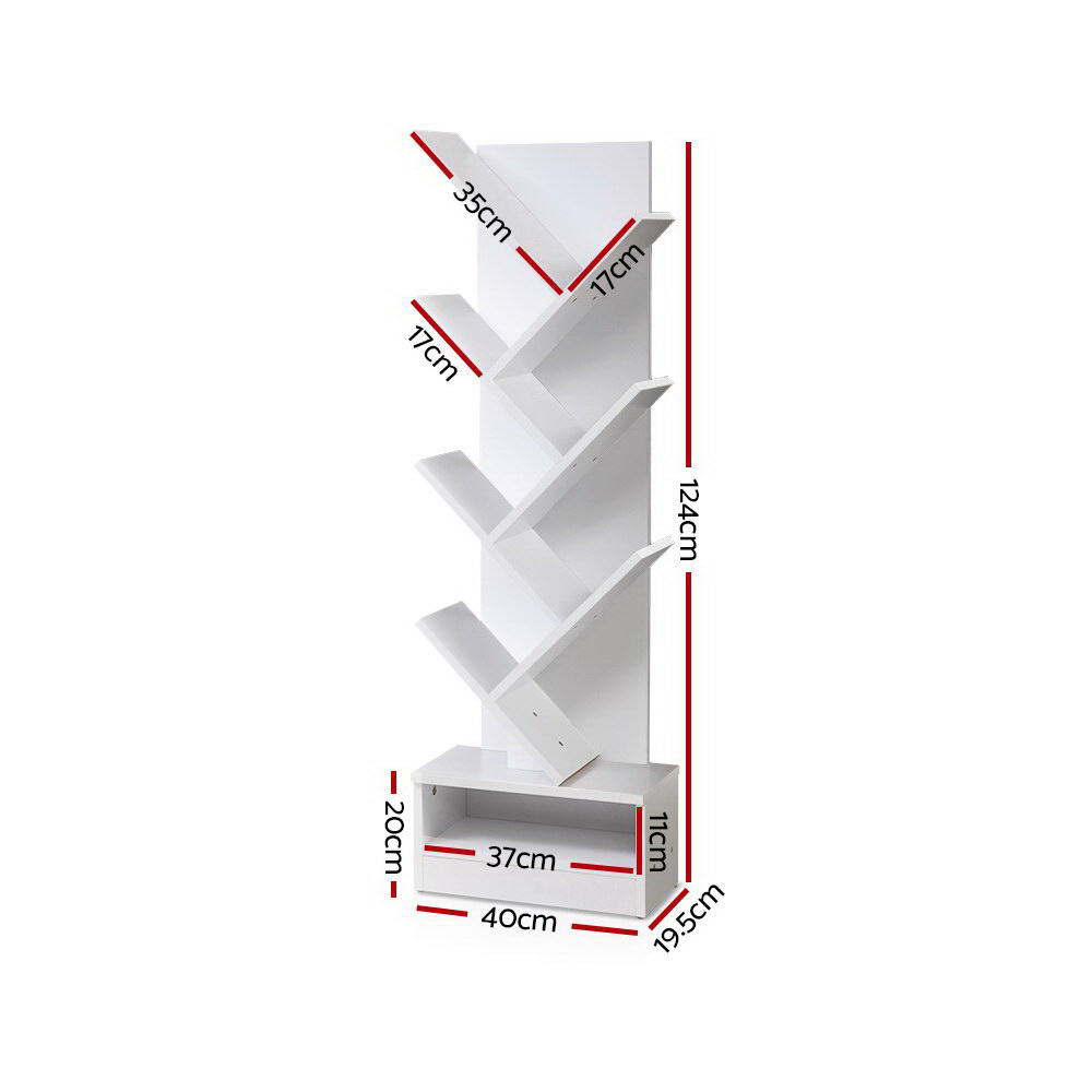 Artiss Tree Bookshelf 7 Tiers - ECHO White Chez Guru