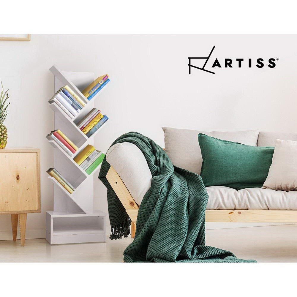 Artiss Tree Bookshelf 7 Tiers - ECHO White Chez Guru
